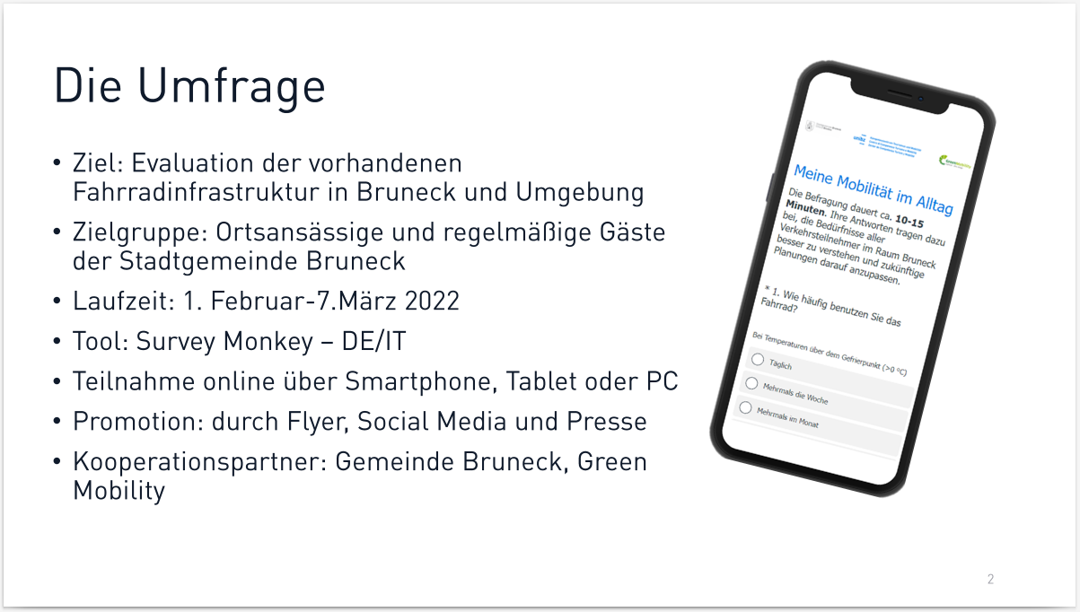 Ergebnisse der Umfrage zur Radmobilität in Bruneck